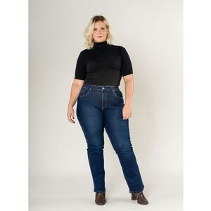 Jean coton stretch pour grande taille en coupe droite et haute