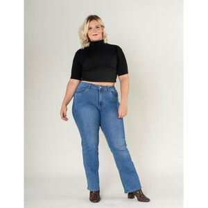 Jean coton stretch pour grande taille en coupe droite et haute