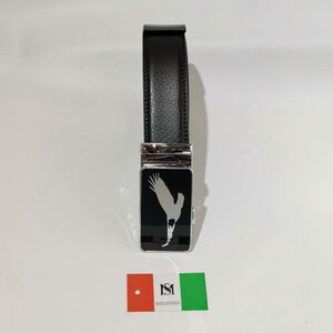 Ceinture automatique en cuir de vachette à boucle aigle