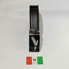 Ceinture automatique en cuir de vachette à boucle aigle