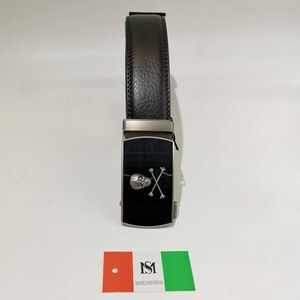 Ceinture automatique en cuir de vachette à boucle tête de mort