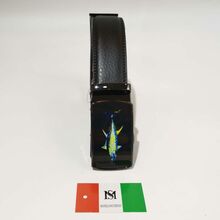 Ceinture automatique en cuir de vachette à boucle poisson coloré