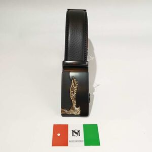 Ceinture automatique en cuir de vachette à boucle avec aigle doré