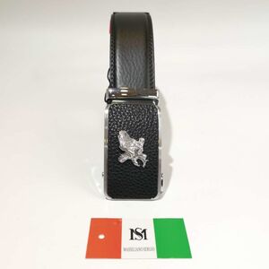 Ceinture automatique en cuir de vachette à boucle décor aigle