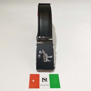 Ceinture automatique en cuir de vachette à boucle décor élan