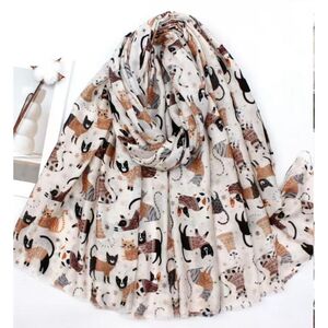 Écharpe automne à motif de chats multicolores - 12 pièces