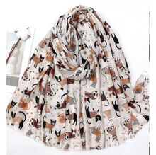 Écharpe automne à motif de chats multicolores - 12 pièces