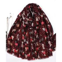 Écharpe automne à motif de chats multicolores - 12 pièces