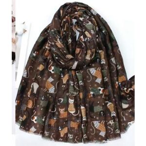 Écharpe automne à motif de chats multicolores - 12 pièces