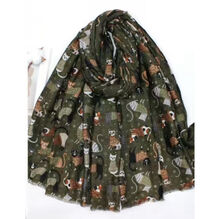 Écharpe automne à motif de chats multicolores - 12 pièces