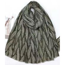 Écharpe automne à imprimée à feuilles avec dorure - 3 pièces