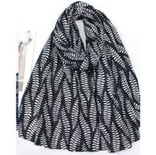 Écharpe automne à imprimée à feuilles avec dorure - 3 pièces