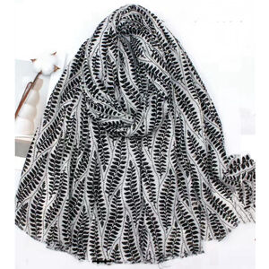 Écharpe automne à imprimée à feuilles avec dorure - 12 pièces