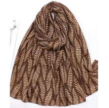 Écharpe automne à imprimée à feuilles avec dorure - 12 pièces