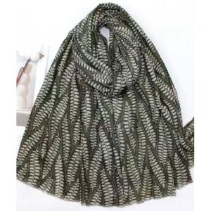 Écharpe automne à imprimée à feuilles avec dorure - 12 pièces