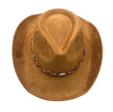 Chapeau de style fedora-cowboy avec bandeau en simili et conchos
