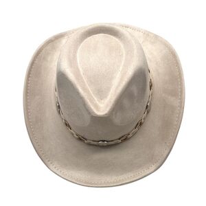 Chapeau de style fedora-cowboy avec bandeau en simili et conchos