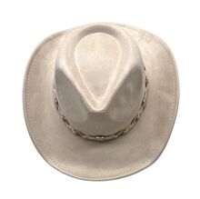 Chapeau de style fedora-cowboy avec bandeau en simili et conchos