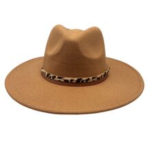 Chapeau fedora uni avec bandeau à motif animalier de léopard