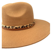 Chapeau fedora uni avec bandeau à motif animalier de léopard