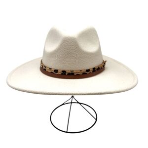 Chapeau fedora uni avec bandeau à motif animalier de léopard