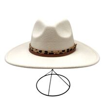 Chapeau fedora uni avec bandeau à motif animalier de léopard