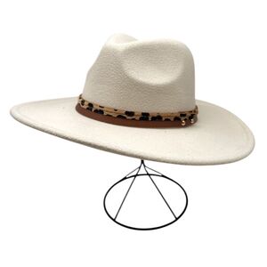 Chapeau fedora uni avec bandeau à motif animalier de léopard