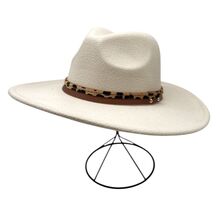 Chapeau fedora uni avec bandeau à motif animalier de léopard
