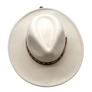 Chapeau fedora uni avec bandeau à motif animalier de léopard