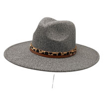 Chapeau fedora uni avec bandeau à motif animalier de léopard