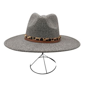 Chapeau fedora uni avec bandeau à motif animalier de léopard