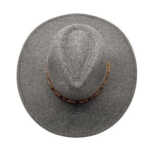 Chapeau fedora uni avec bandeau à motif animalier de léopard