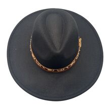 Chapeau fedora uni avec bandeau à motif animalier de léopard