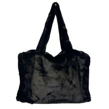 Sac cabas zippé de forme rectangulaire en fausse fourrure