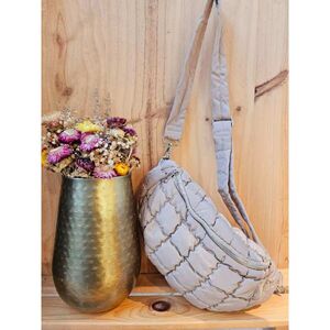 Sac banane matelassé pour femme en polyester à fermeture éclair