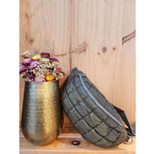 Sac banane matelassé pour femme en polyester à fermeture éclair