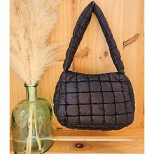 Sac à main style matelassé bouffant avec une fermeture à éclair