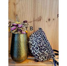 Sac banane en polyester à motif léopard recouvert de sequins