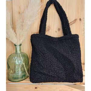 Sac tote bag en polyester doux style moumouté avec deux anses