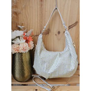 Sac à main hobo en suédine avec des paillettes scintillants