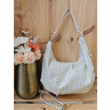 Sac à main hobo en suédine avec des paillettes scintillants