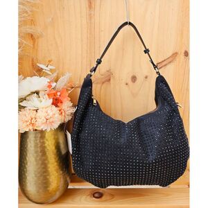 Sac à main hobo en suédine avec des paillettes scintillants