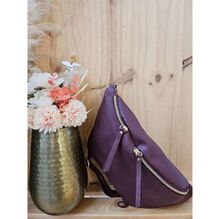 Sac banane uni en simili cuir à double fermeture glissière