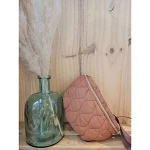 Sac banane uni en polyester matelassé avec fermeture dorée