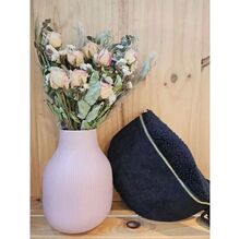 Sac banane en tissu velours côtelé orné d'une moumoute