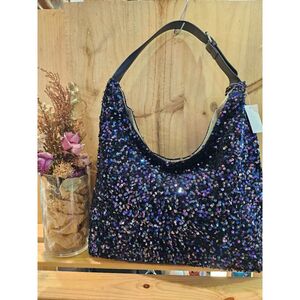 Sac à épaule en polyester avec des séquins aspect brillant