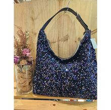 Sac à épaule en polyester avec des séquins aspect brillant