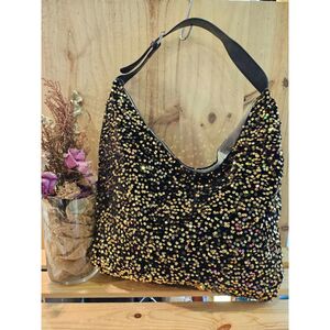 Sac à épaule en polyester avec des séquins aspect brillant