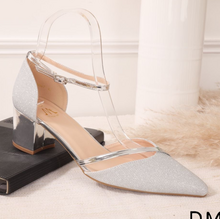 Escarpins pointu à paillettes avec fine lanière en verni taille 41-44