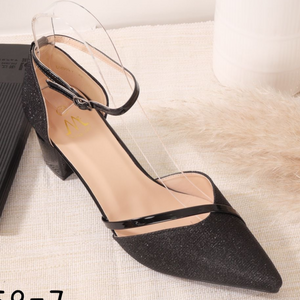 Escarpins pointu à paillettes avec fine lanière en verni taille 41-44